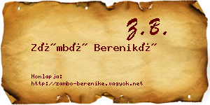 Zámbó Bereniké névjegykártya